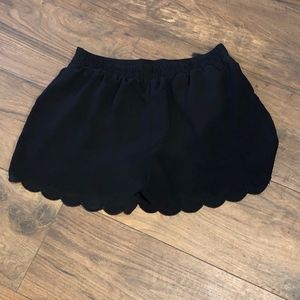Black Scallop Shorts